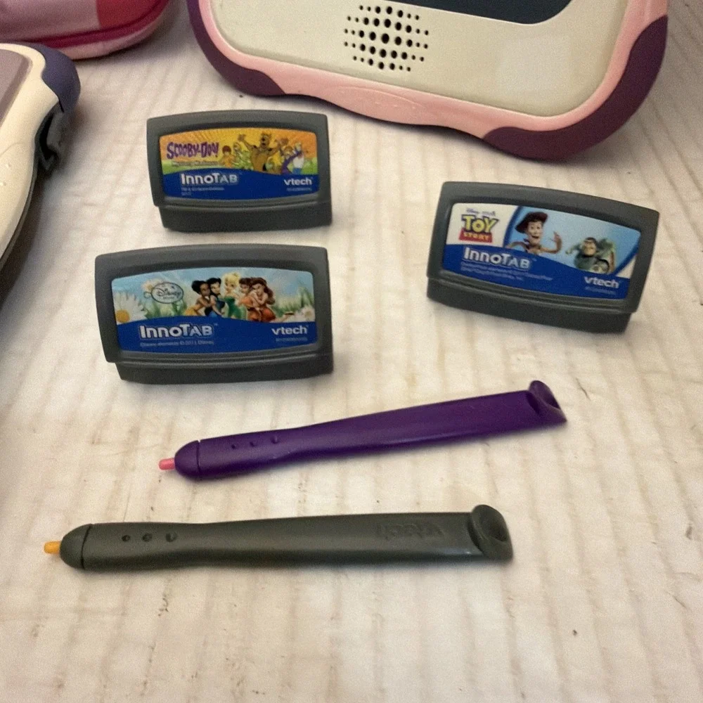 2 InnoTab 1 Learning System Tablets VTech 1268 with 3 Games & Backpack Case